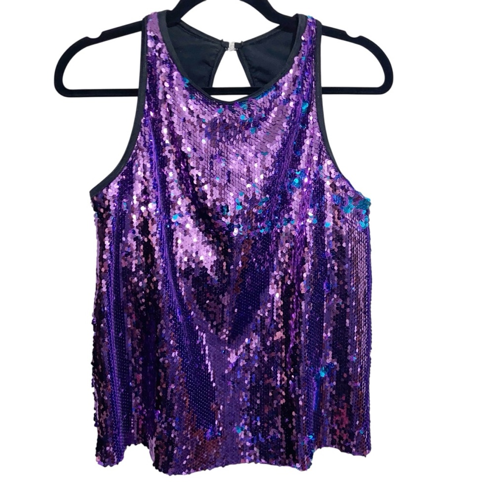 Weissman Top Girls XXL Child Purple Sequin Tank Dance Costume Competition